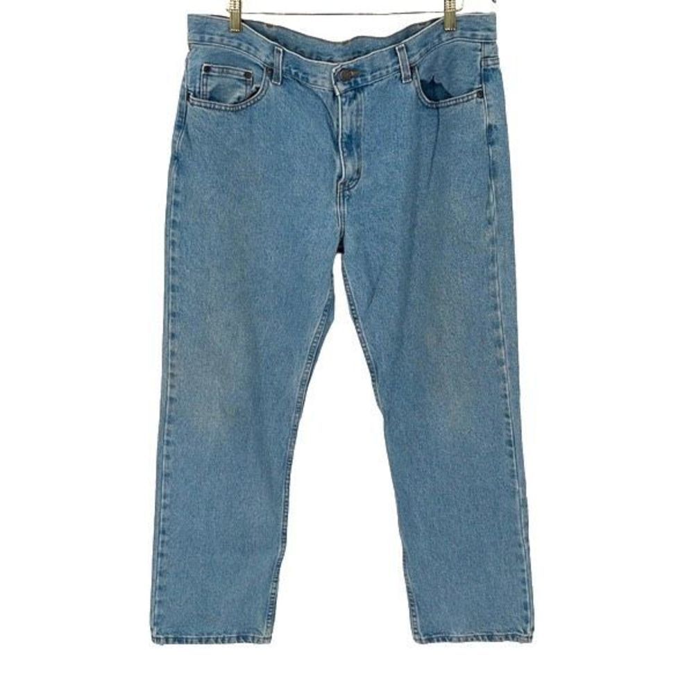 Faded Glory Mens Straight Jeans Original Fit Light Wash Blue 100% Cotton Size 38